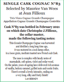 Jean Fillioux Gr. Champagne Cask No83 70cl