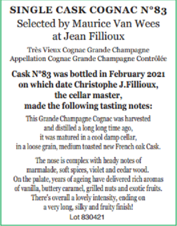 Jean Fillioux Gr. Champagne Cask No83 70cl