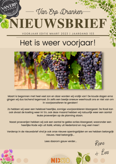 Nieuwsbrief 10 maart: Het voorjaar gaat beginnen!