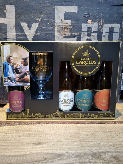 Gouden Carolus Geschenkverpakking 5x33cl + Glas