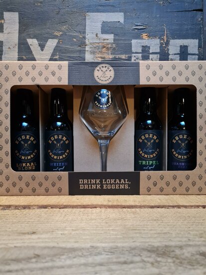 Eggens Geschenkverpakking 4x33cl + Glas