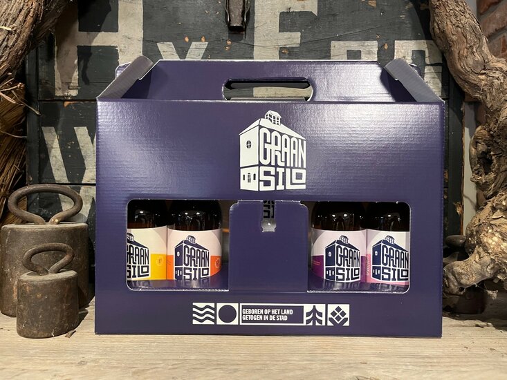 Graansilo Geschenkverpakking 4x + Glas